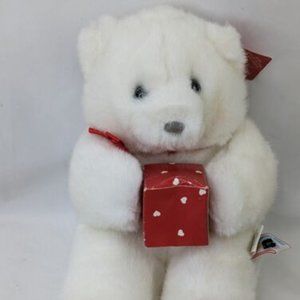 Hallmark Heartline White Bear Plush 9 Inch Gift Box Stuffed Animal Toy